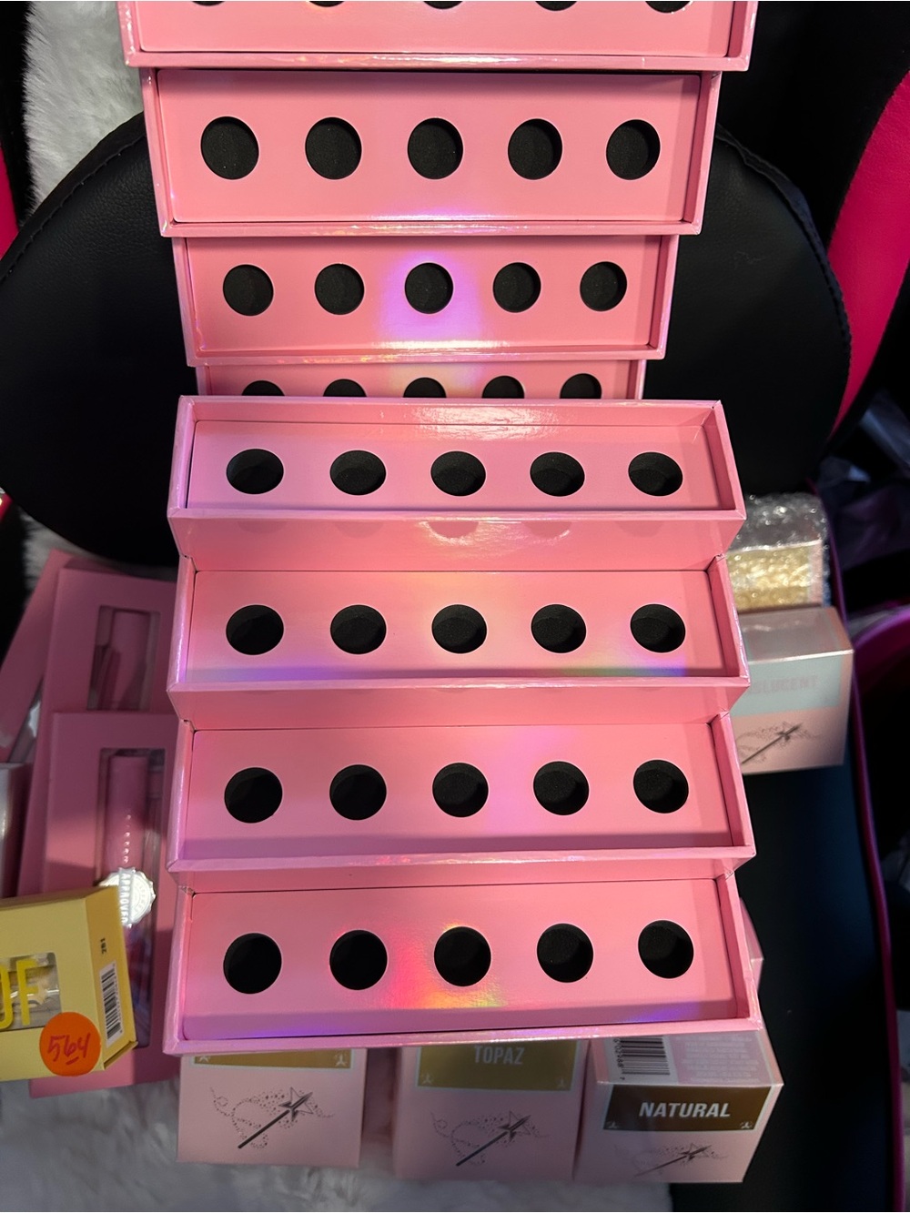 Supreme Iridescent Pink Storage Box Set of 2
